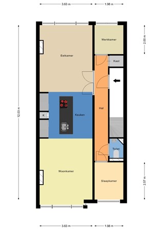 Floorplan - Schieweg 240C01, 3038 BR Rotterdam